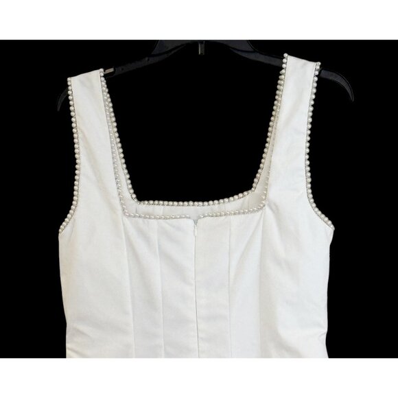 Lulu's Women's Pure Hearted Pearl Square Neck Dress White Size L NWT - Picture 5 of 8